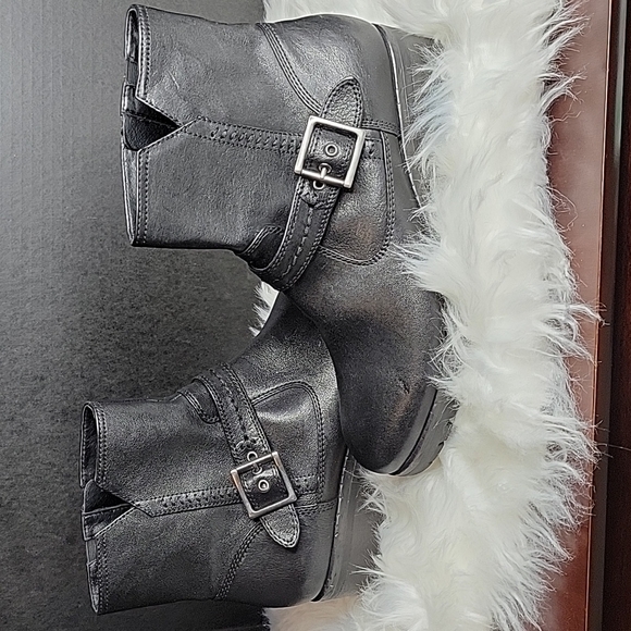 SALVIA Cable Sheep Nappa Black Ankle Buckle Booties Size 11.5 - Picture 4 of 13